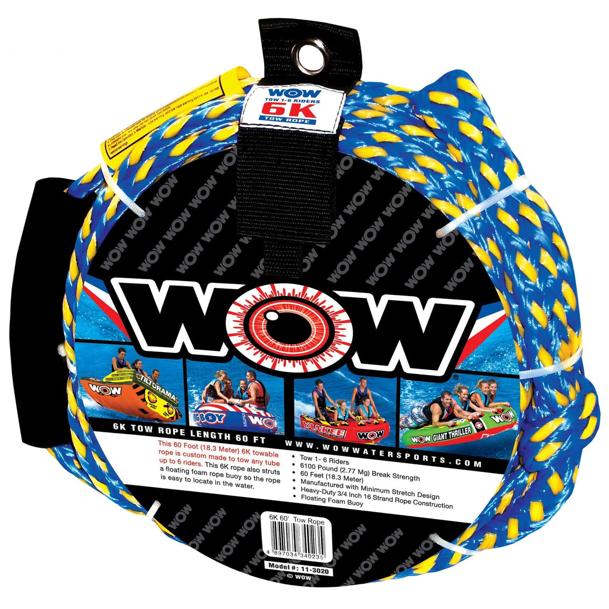 WOW Sports 6K 60' Tow Rope (11-3020) by Jupiter Gear