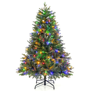 5/6/7 Feet Pre-lit Artificial Christmas Tree with Branch Tips and LED Lights-5 ft