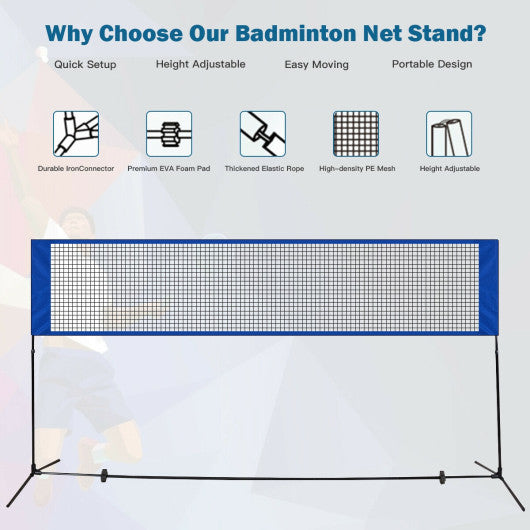 Portable 10 x 5 Feet Beach Badminton Training Net with Carrying Bag