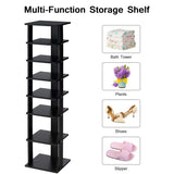 7-Tier Shoe Rack Practical Free Standing Shelves Storage Shelves-Black