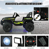 12V Kids Ride-on Jeep Car with 2.4 G Remote Control-Black