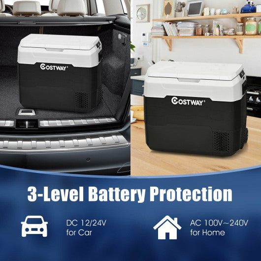 42 QT Portable Dual-Zone Car Refrigerator-White