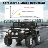 12V Kids Remote Control Electric  Ride On Truck Car with Lights and Music -Black