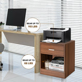 Modern Nightstand with Storage Drawer and Cabinet-Brown