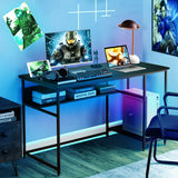 55 Inch Computer Desk with Power Outlets and USB Ports for Home and Office-Black