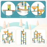 162 Pieces Bamboo Marble Run Educational Learning Toy Set