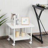 Under Desk Printer Stand with 360 ° Swivel Casters-White