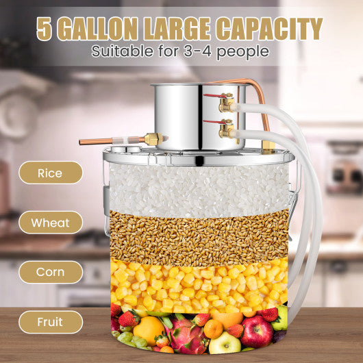 5 Gal 40 L Water Juicer Maker with 2 Stainless Steel Pots-5 Gal