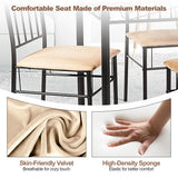 5 Pieces Dining Set Wooden Table and 4 Cushioned Chairs