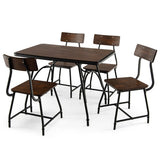 5 Piece Rectangular Dining Table Set with Metal Frame
