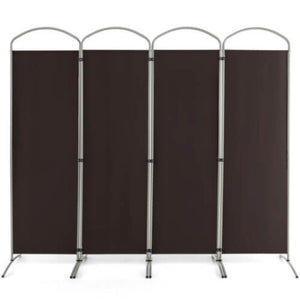 6.2Ft Folding 4-Panel Room Divider for Home Office Living Room -Brown