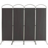 6.2Ft Folding 4-Panel Room Divider for Home Office Living Room -Gray