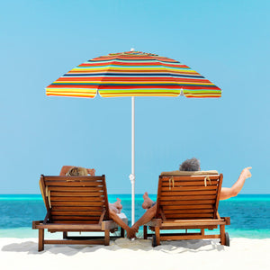 6.5 Feet Patio Beach Umbrella with Waterproof Polyester Fabric-Orange