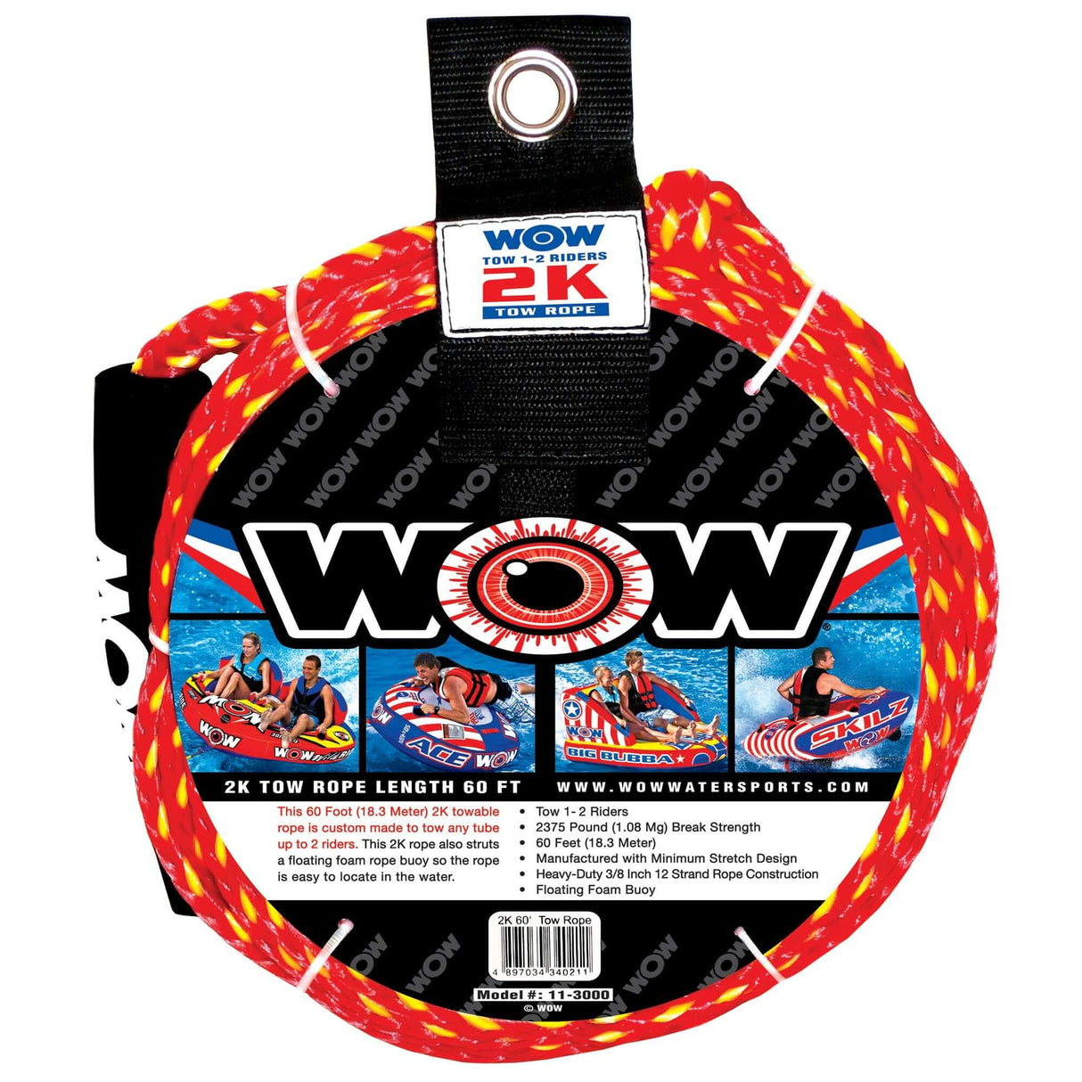 WOW Sports 2K 60' Tow Rope (11-3000) by Jupiter Gear
