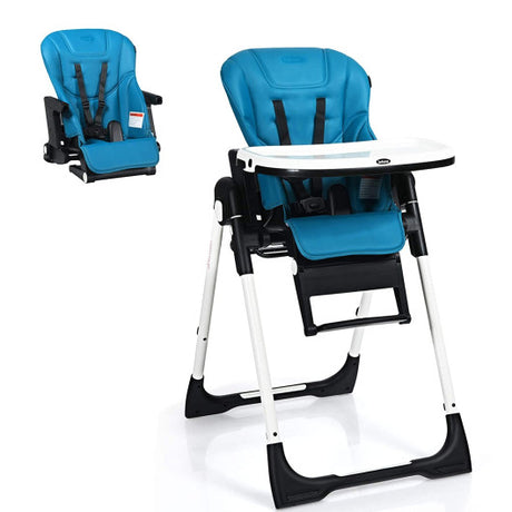 4-in-1 High Chair–Booster Seat with Adjustable Height and Recline-Navy