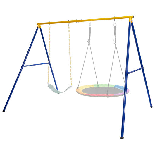 660 LBS Extra-Large A-Shaped Swing Stand with Anti-Slip Footpads-Yellow