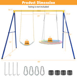 660 LBS Extra-Large A-Shaped Swing Stand with Anti-Slip Footpads-Yellow