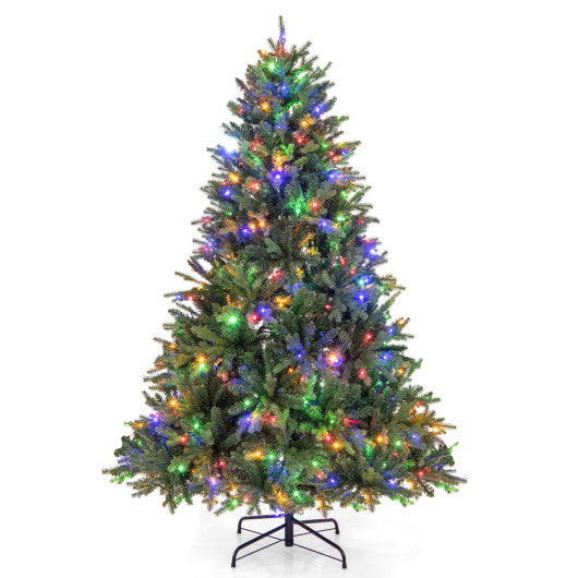 5/6/7 Feet Pre-lit Artificial Christmas Tree with Branch Tips and LED Lights-6 ft