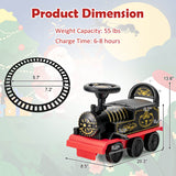 6V Electric Kids Ride On Train with 16 Pieces Tracks-Black