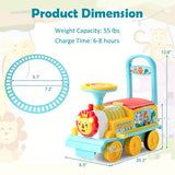 6V Electric Kids Ride On Train with 16 Pieces Tracks-Blue