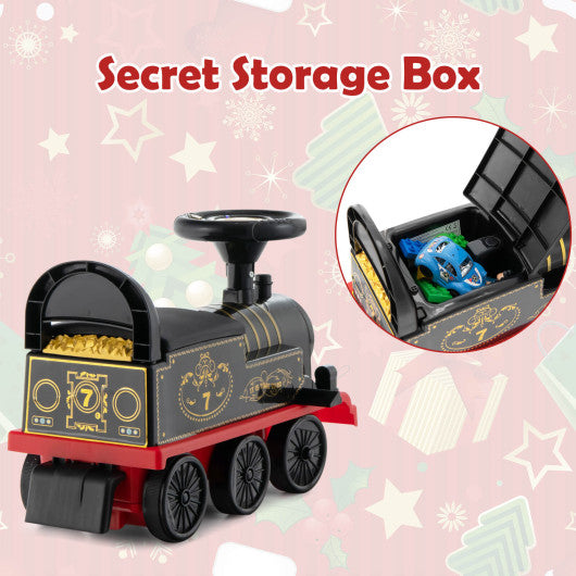 6V Electric Kids Ride On Train with 16 Pieces Tracks-Black