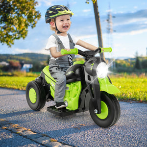 6V Kids Electric Ride on Motorcycle with Bubble Maker and Music-Green
