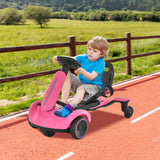 6V Kids Ride on Drift Car with 360° Spin and 2 Adjustable Heights-Pink