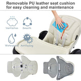 Foldable High chair with Multiple Adjustable Backrest-White