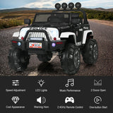 12 V Kids Ride On Truck with Remote Control and Double Magnetic Door-Black & White