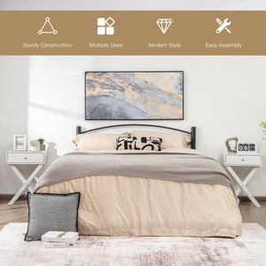 Modern X-Shaped Nightstand with Drawer for Living Room Bedroom-White