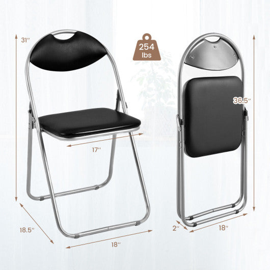 6 Pieces U-Shape Folding Chairs with Hollow Handle
