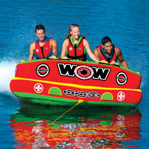 WOW Sports Bingo 1-3 Person Towable Water Tube For Pool and Lake (14-1070) by Jupiter Gear