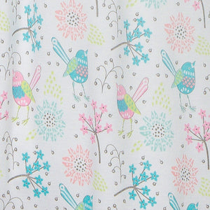 Bow Romper s/s - Regal Bird on White  100% Pima Cotton by Feather Baby