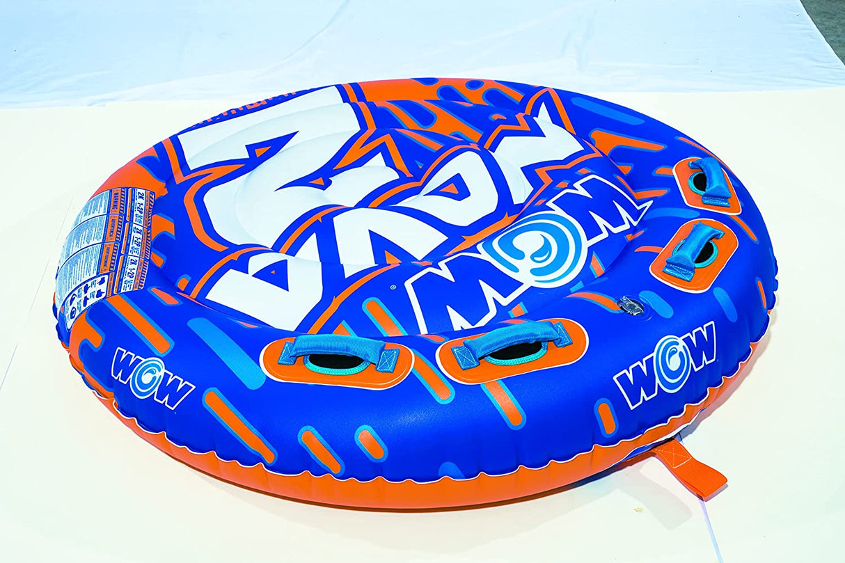 WOW Sports Nova 2 Person 2P Towable Deck Tube (22-WTO-3984) by Jupiter Gear