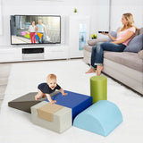 6 Piece Climb Crawl Play Set Indoor Baby Toddler-Gray