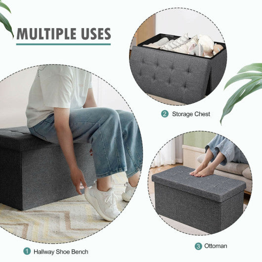 31.5 Inch Fabric Foldable Storage with Removable Storage Bin-Dark Gray