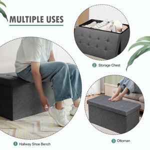 31.5 Inch Fabric Foldable Storage with Removable Storage Bin-Dark Gray