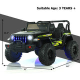 12V Kids Ride-on Jeep Car with 2.4 G Remote Control-Black