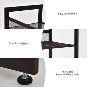 2/3/4 Tiers Flat and Slant Metal Shoe Rack for Entryway Hallway-4-Tier