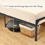 Platform Full/Queen Bed with Rustic Headboard and Footboard-Queen Size