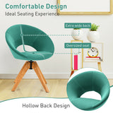 Swivel Accent Chair with Oversized Upholstered Seat for Home Office-Green