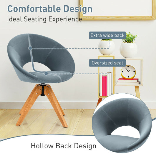 Swivel Accent Chair with Oversized Upholstered Seat for Home Office-Gray
