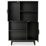 Sideboard Storage Cabinet with Door Shelf-Black
