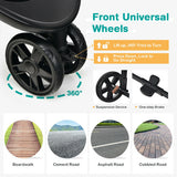 Baby Jogging Stroller with Adjustable Canopy for Newborn-Gray