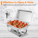 2 Packs Chafing 9 Quart Stainless Rectangular Chafer Buffet