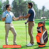 10.5 Inch Golf Stand Bag with 14 Way Full-Length Dividers and 7 Zippered Pockets-Red