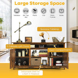 60€�Industrial TV Stand Entertainment Center with Shelve and Cabinet-Brown