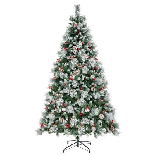 7 Feet Pre-Lit Artificial Christmas Tree with 300 Lights and 1116 Branches