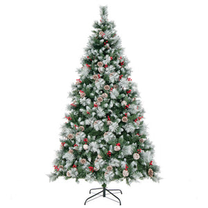 7 Feet Pre-Lit Artificial Christmas Tree with 300 Lights and 1116 Branches