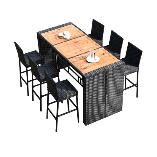 7 Pieces Patio Rattan Wicker Dining Furniture Set